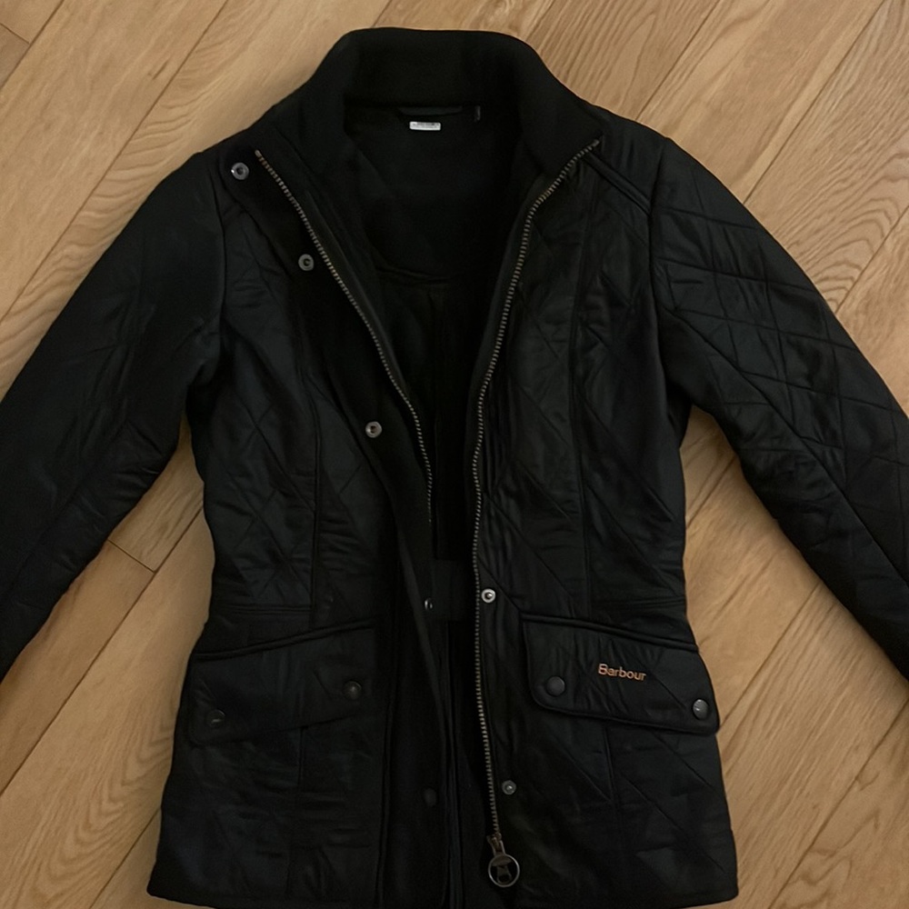 Barbour Women’s Black Cavalry Quilted Jacket (Size 4)